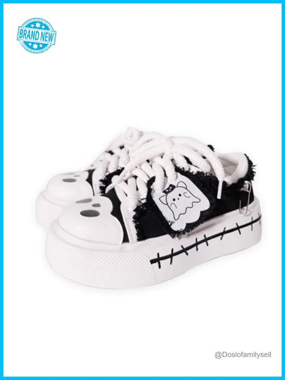Y2K Goth Platform Canvas Sneakers Retro Chunky Sole Punk Style Comfortable